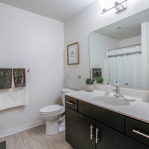Bathroom with ambient lighting at Whitetail Ridge in Salem, Wisconsin