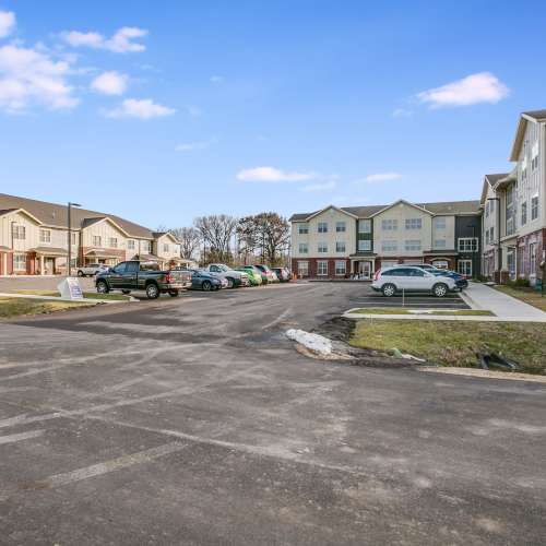 Exterior of the building with outdoor parking at Whitetail Ridge in Salem, Wisconsin