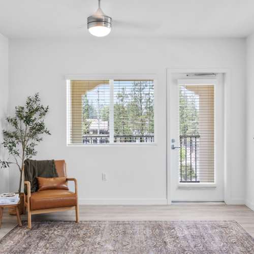 Living room at Canyon Bluffs Apartment Homes in Riverside,
