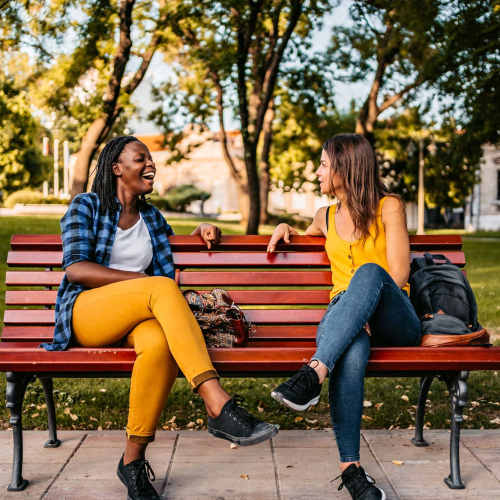 Resident seating bench near Bridges at San Ramon in San Ramon, California