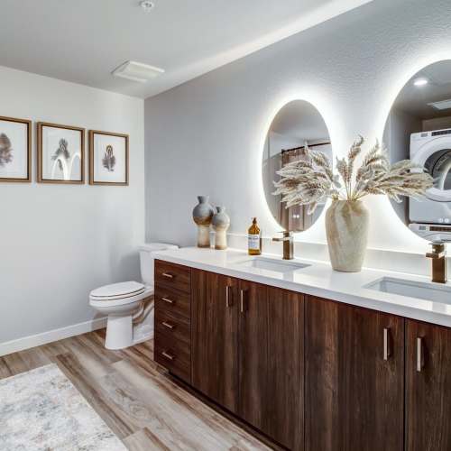Bathroom area at Aurora at Green Valley in Fairfield, California