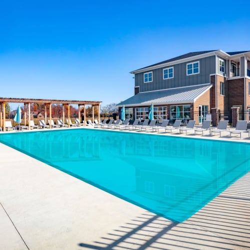 pool at Flats at Stones Crossing in Greenwood, Indiana
