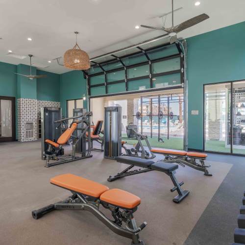 Indoor/Outdoor Fitness at Desert Meadows Apartments & Townhomes in Lancaster, California