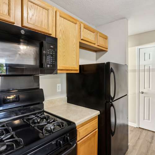 Kitchen at Fox Pointe Apartments in Columbus, Indiana