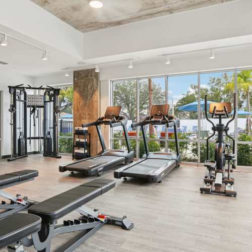 Fitness center with the latest gym equipment at The Breeze in Winter Haven, Florida