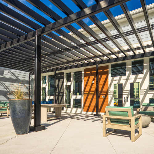 Outside courtyard at The View at Blue Ridge Commons in Roanoke, Virginia