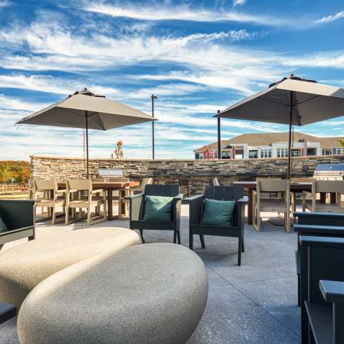 Outside lounge at The View at Blue Ridge Commons in Roanoke, Virginia