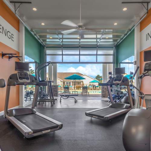 Fitness center at The Mills Apartment Homes in Greenville, South Carolina
