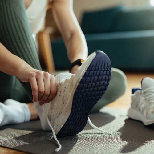 Resindet wearing shoes at Hart Townes in Woodruff, 