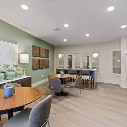 Clubhouse with proper lighting at Flatiron West Trade in Charlotte, North Carolina