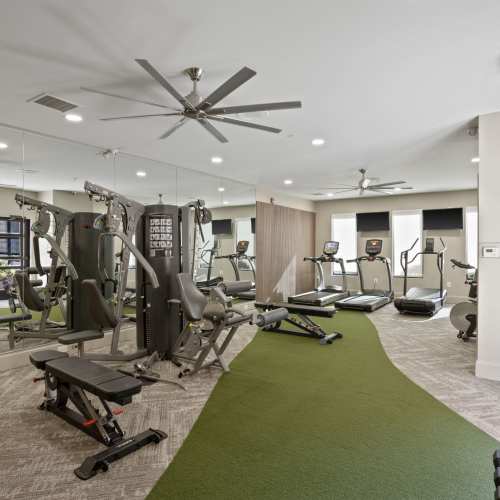 Well-equipped fitness center at Flatiron West Trade in Charlotte, North Carolina