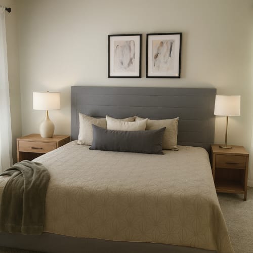 Apartment bedroom with spacious layout at Ballantyne Commons of Columbus in Columbus, Georgia