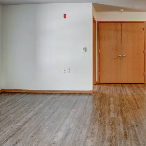 Living room with air conditioning at City View Place in Richmond, Virginia