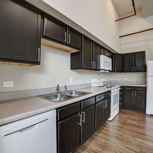 Well-equipped kitchen at Willow Commons Apartments in Erie, Pennsylvania