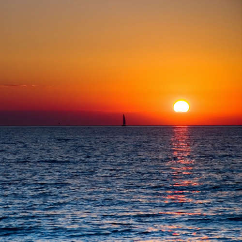 Sunset near 12000 Edgewater in Lakewood, Ohio