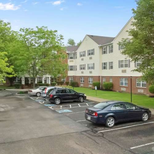 Outdoor parking area at Heritage Village in Steubenville,Ohio