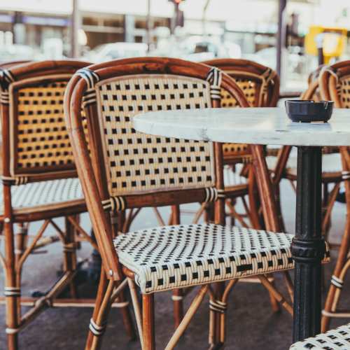 Seating area of dining place near Normandy Lofts in Shippensburg, Pennsylvania