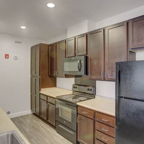 Energy-efficient appliances in kitchen at Flats at Factory Square in Carlisle, Pennsylvania