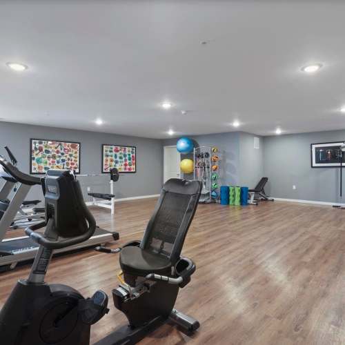 Fitness center with cardio equipment at Atcheson Place Lofts in Columbus, Ohio