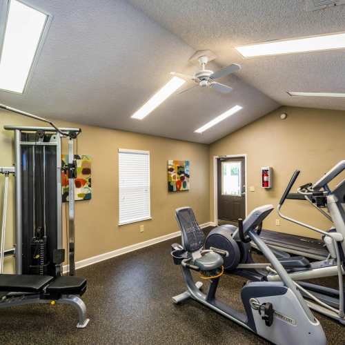 Community fitness center at MeadowView Townhomes in Goshen, Ohio