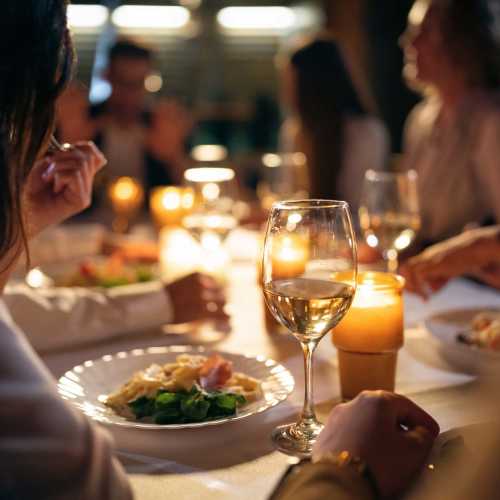 Friends having dinner near One Metrocenter in Nashville Tennessee