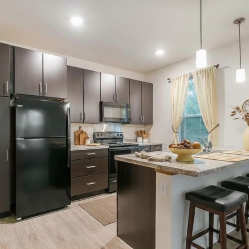 Apartment kitchen at Eva Manor in Pleasant Prairie, Wisconsin