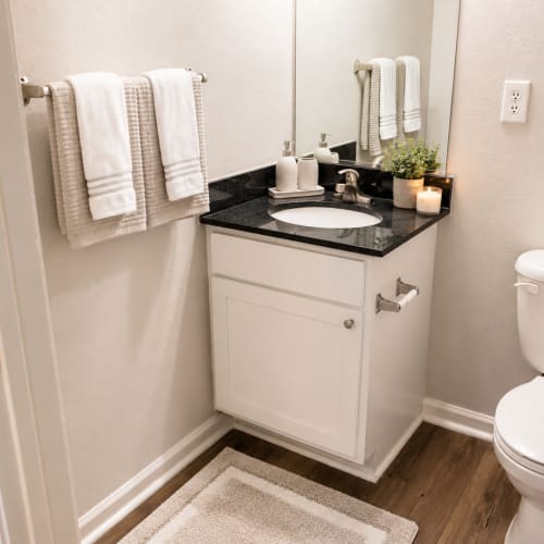 Oversized bathroom with shower tub combo at Sabal Palms 