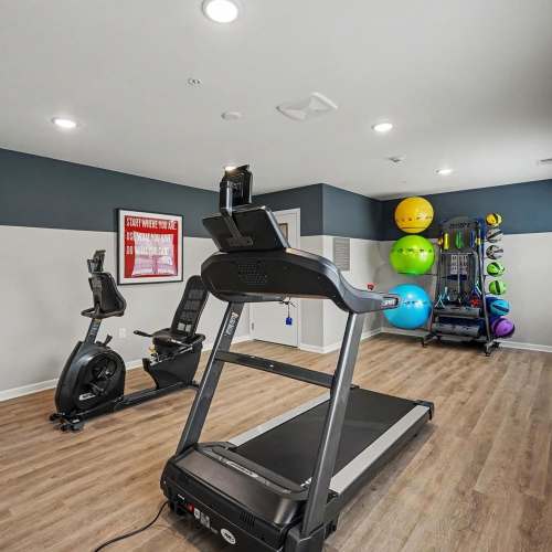 Fitness center of a community at Bridlewood Crossing in Louisville, Kentucky