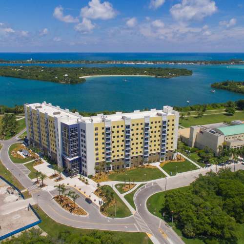 External overhead view of at Bayview Student Living in North Miami, Florida