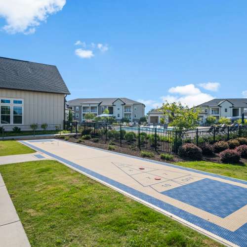 Swimming pool and shuffle board at The Standard at Pinestone in Travelers Rest, South Carolina