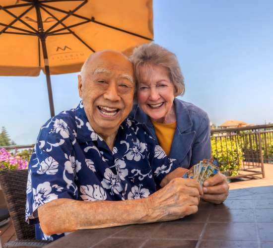 Residents pose for a picture at Merrill Gardens at Glen Mills in Glen Mills, Pennsylvania. 