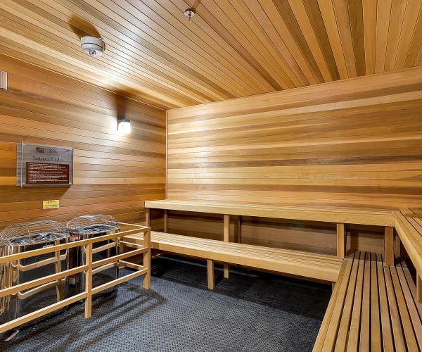 Sauna for residents at Villas at the Rim in San Antonio, Texas