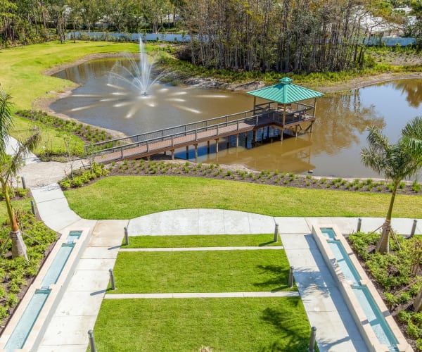 Fabulous on-site pond with a water feature at All Seasons Naples in Naples, Florida