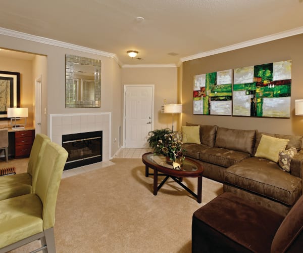 Living room at The Village at Potomac Falls Apartment Homes in Sterling, Virginia