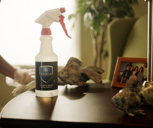 Cleaning products at Trilogy Health Services in Louisville, Kentucky