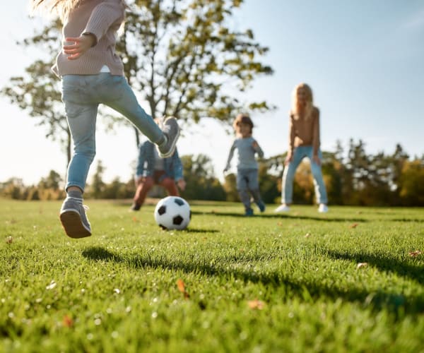 kids playing soccer at Kiskiak Village in Newport News, Virginia