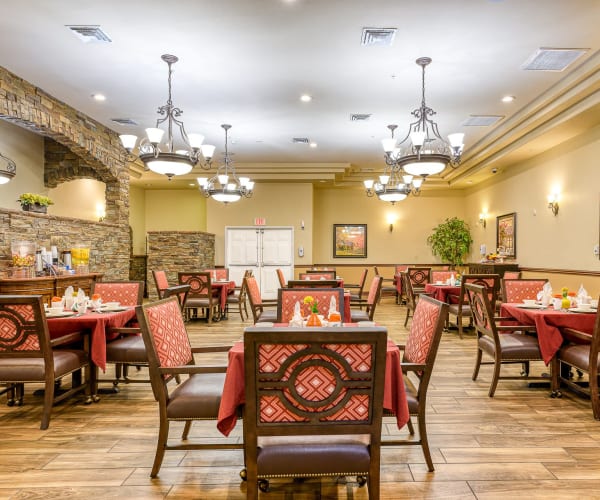 Spacious dining room at Pacifica Senior Living San Martin in Las Vegas, Nevada