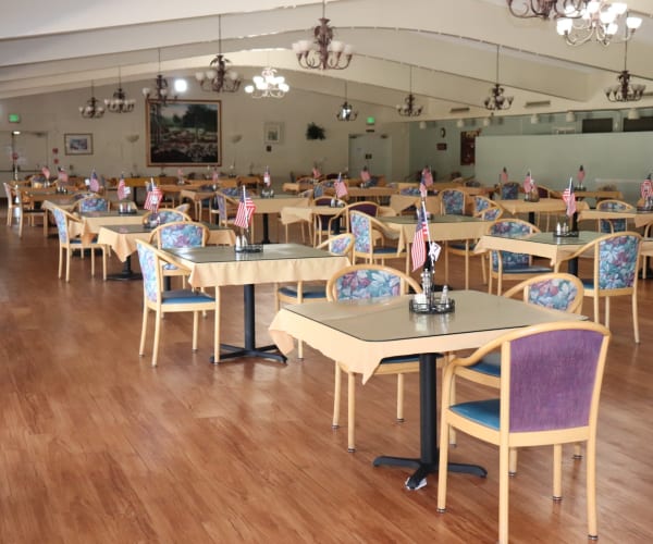 Resident dining hall at Sun City Gardens in Sun City, California