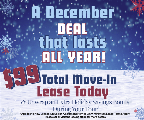 South Shore Coastal Living $99 total move in when you look and lease. 