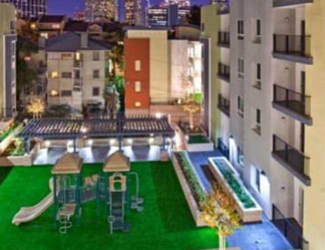 Playground aerial view  at Andalucia Heights in Los Angeles, California