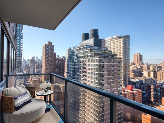 Private balcony looking out to the gorgeous cityscape of New York, New York