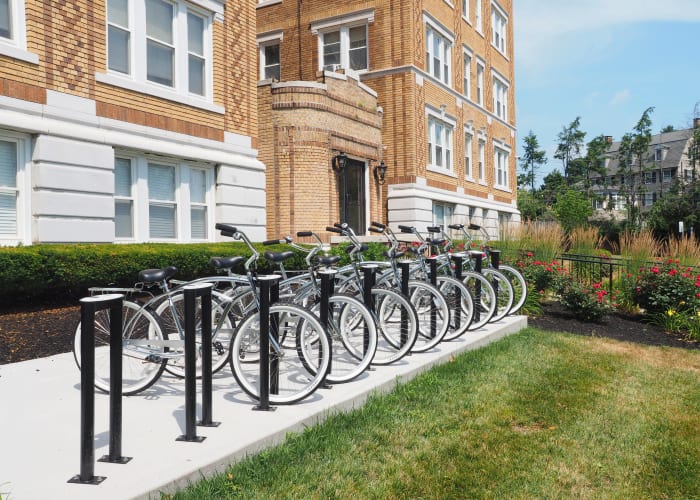 After image of The Packard's bike racks in West Hartford, Connecticut