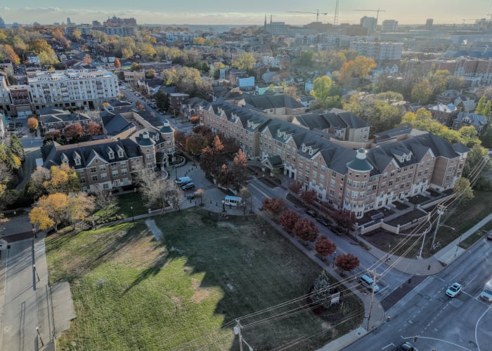 Aerial photo of The Village at Stetson Square | Apartments in Cincinnati, OH