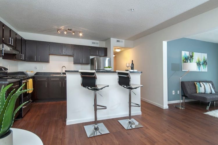 Breakfast bar and kitchen at The Gallery apartments