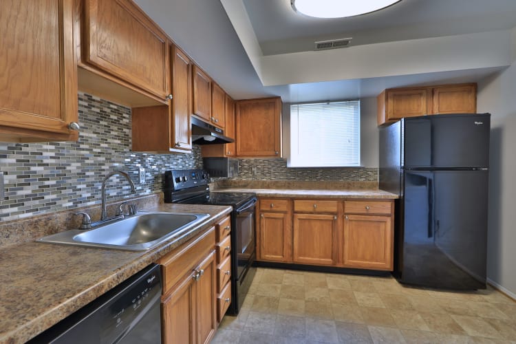 Fully equipped kitchen at Willowood Apartment Homes in Westminster, MD