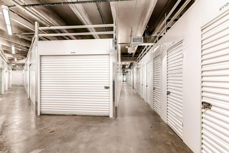 Hallway of units at Greenbox Self Storage in Denver, Colorado