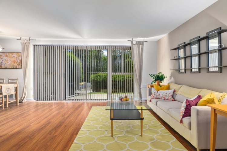 Modern decor in a model home's living area at Capital Crossing in Suitland, Maryland