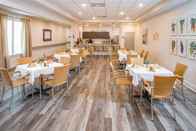 Cafe for a casual dining option at Arcadia Senior Living Pace in Pace, Florida