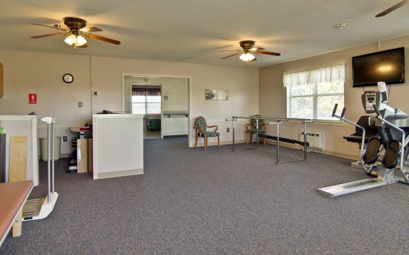 The community exercise room at Pioneer in Marceline, Missouri