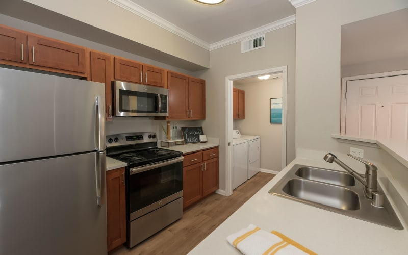 Renovated kitchen at Avion Apartments in Rancho Cordova, California